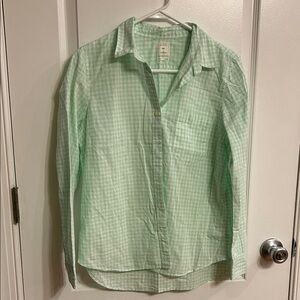 Gap Green Gingham Button-Up Shirt